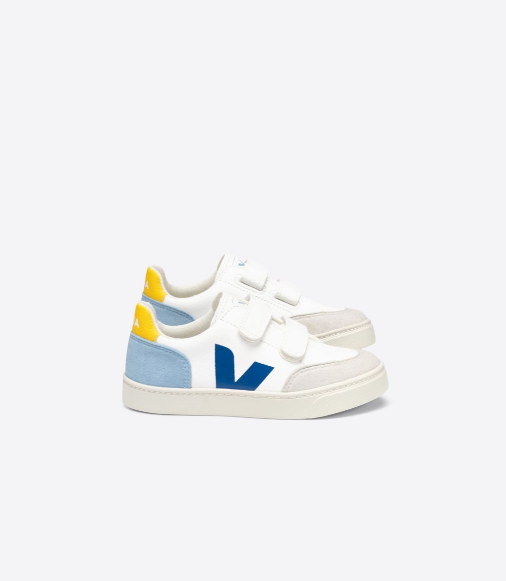 Tenis Veja Niños - V-12 Velcro Chromefree - Blancos - 581MVSACX